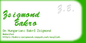 zsigmond bakro business card