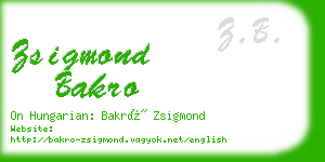 zsigmond bakro business card